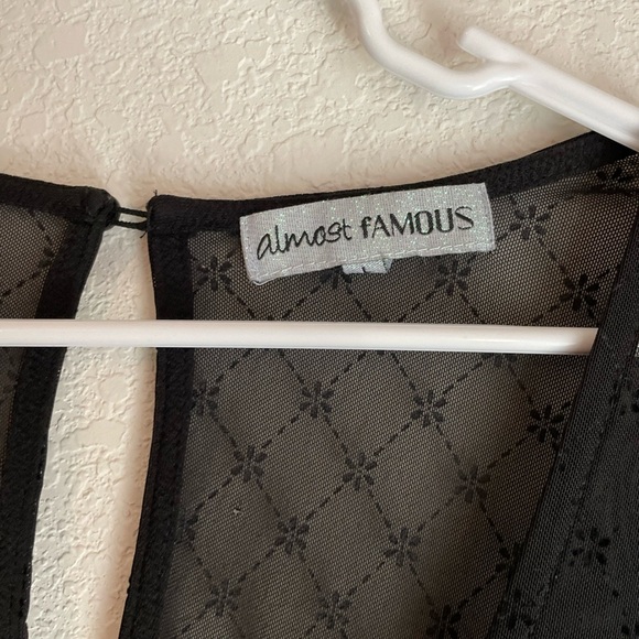 Almost Famous Black Dress with Sheer Long Sleeves size L - Picture 9 of 9